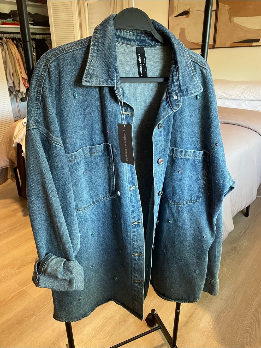 Missguided denim shirt dress